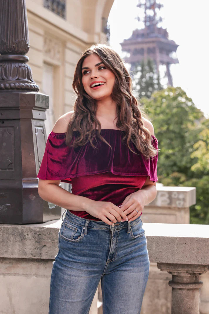 PREORDER: Just A Crush Velvet Bodysuit in Three Colors