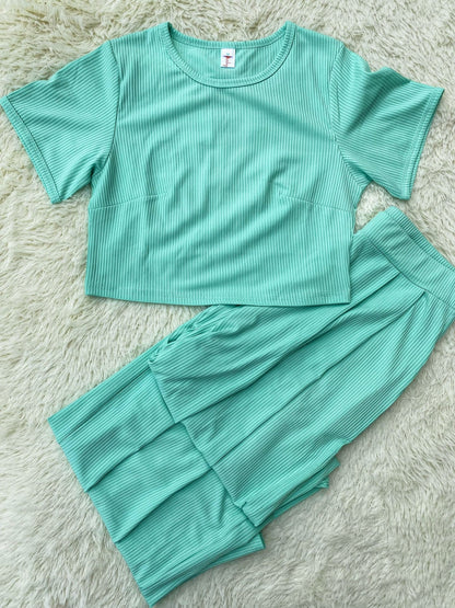 PREORDER: Petite Length Cropped Lounge Set in Four Colors